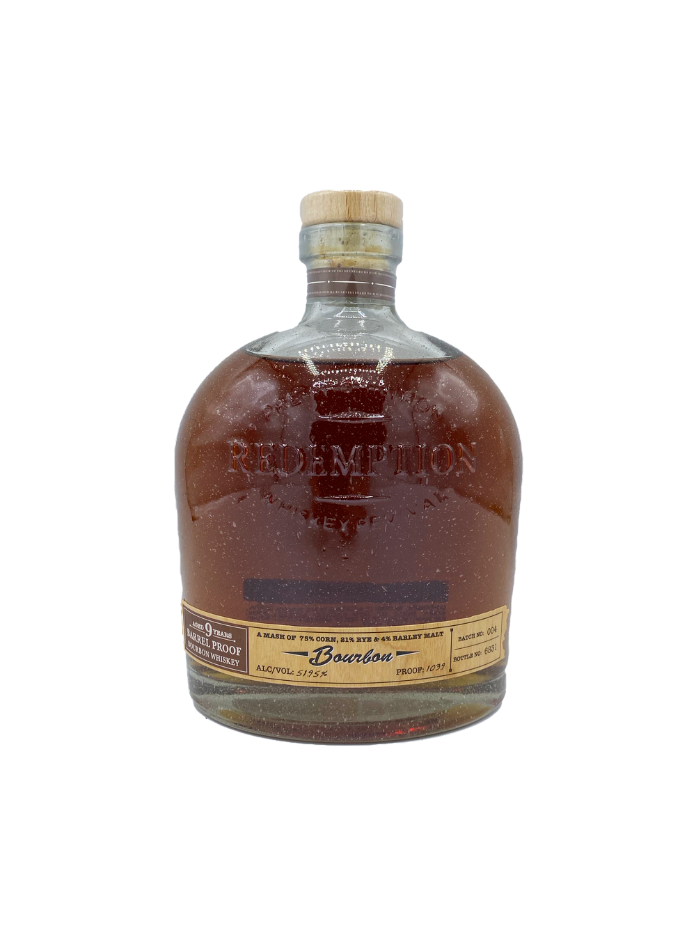 Redemption 9yr Barrel Proof Bourbon 750ml