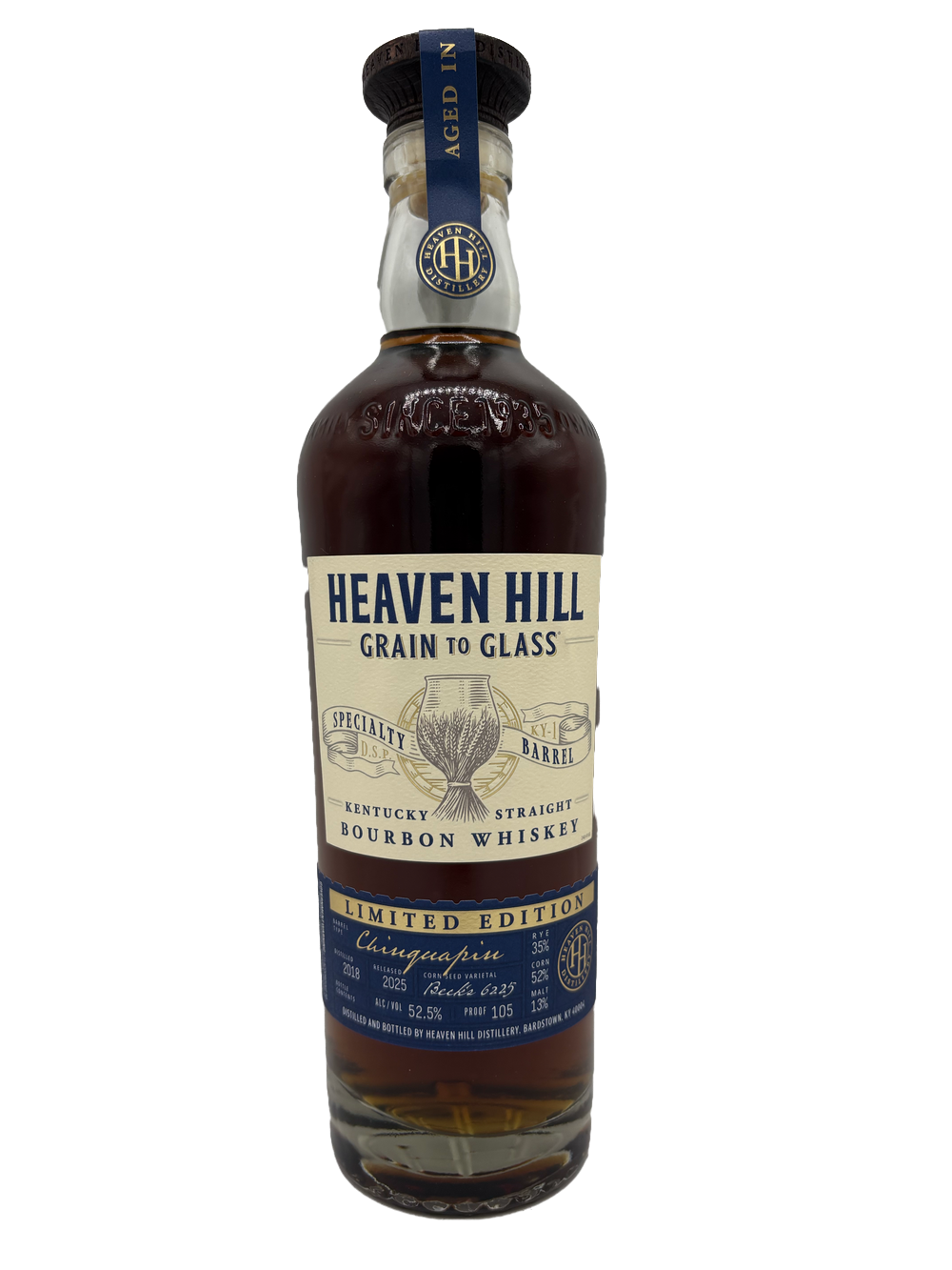 Heaven Hill Grain to Glass Chinquapin Oak Rye'd Bourbon 700mL