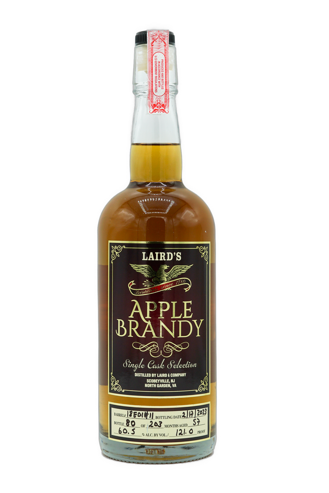Laird's 4yr Single Cask Apple Brandy 750ml