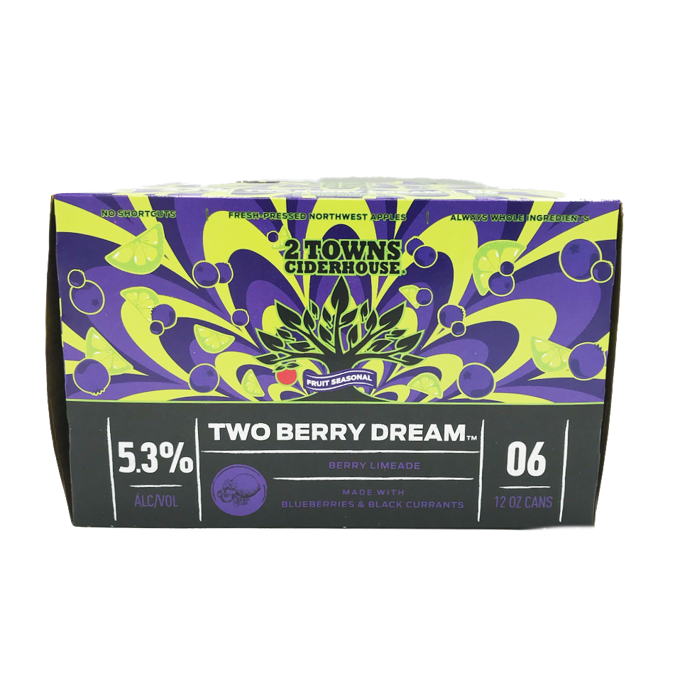 2 Towns Two Berry Dream Blueberry Currant Key Lime Cider 6pk