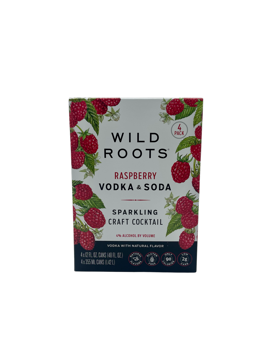 Wild Roots Raspberry Vodka + Soda 4pk