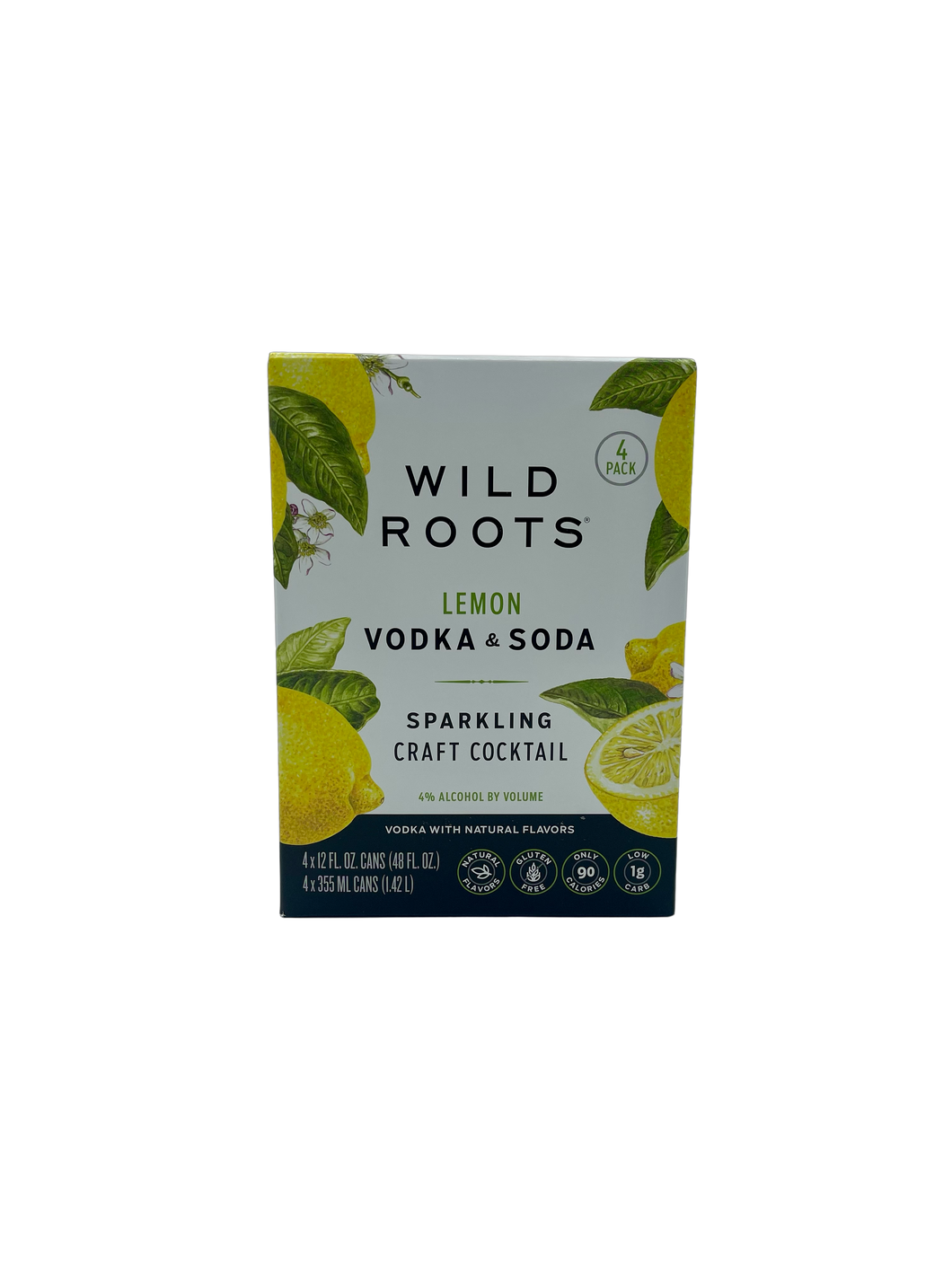 Wild Roots Lemon Vodka + Soda 4pk